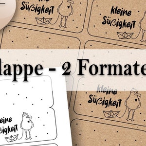 Plantilla para imprimir en PDF bolsa solapa regalo cumpleaños caramelos pequeños - gaviota PDF -