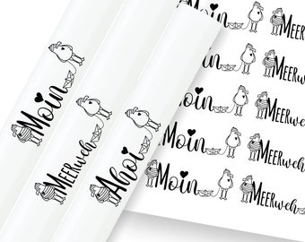 Template candle tattoos seagull sea maritime rub ons candle tattoo waterslide film seagull maritime PDF camper camping camping holiday