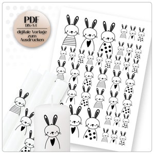 PDF template bunny candle foil candle tattoo candle sticker thank you bunny