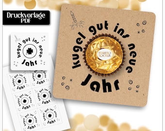 Printable template for Carnival, New Year's Eve 2026, New Year's table decorations, Rocher Ferrero souvenirs for colleagues, New Year's Eve decorations, scatter decorations for printing.