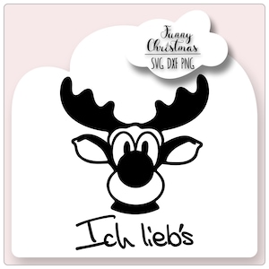 Plotter file Christmas svg file funny moose svg dxf png