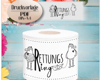 Printable toilet paper roll banderole bathroom decor PDF