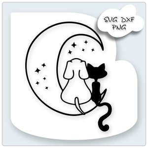 Plotter file dog Plotter file cat puppy kitten SVG file Laser file cat and dog