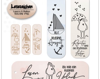 Plotter file bookmark, laser file bookmark, SVG file, reading bookmark, PNG, DXF vector graphic, Digitamp