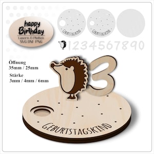 Fichier laser plaque d’anniversaire fichier svg laser anniversaire svg hérisson automne fichier svg