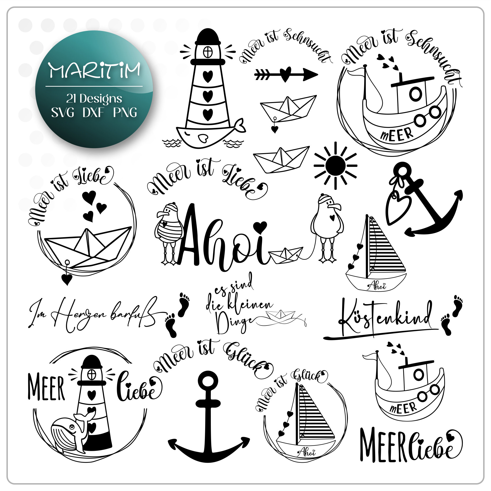 seagull svg, nautical bundle lasercut files, seagull png dxf svg, anchor svg, nautical svg