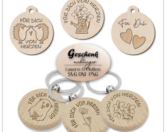 Laserdatei Lasergravur Schlüsselanhänger svg Datei Geschenkanhänger