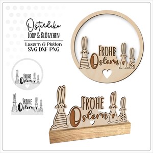 Laserdatei Frohe Ostern Plotterdatei svg Datei Ostern Osterdeko Laserdatei Lasercut files easter