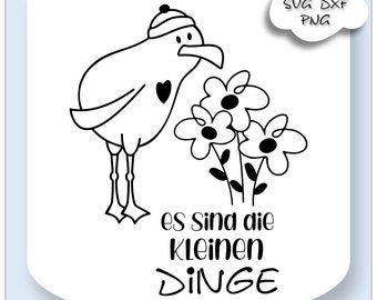 Fichier laser Fichier de traceur svg Fête des Mères C’est les petites choses svg Fichier de traceur de silhouette camoe mouette pour sac de jute sac de jute impression svg