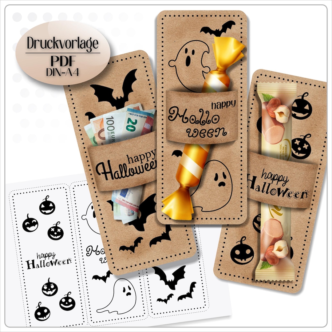 Print Template Halloween Chocolate Packaging Voucher Packaging Banknote ...