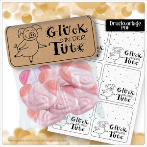 Modelo imprimível para Carnaval, Helau, Alaaf, porquinhos da sorte, amuletos da sorte para a Véspera de Ano Novo, modelo imprimível para a Véspera de Ano Novo, pequeno presente