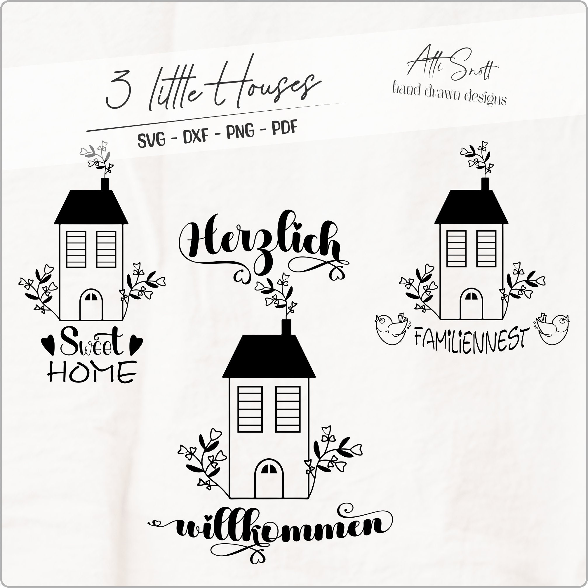 Familiennest Plotterdatei Häuschen svg Häuschenliebe Familie Etsy.de