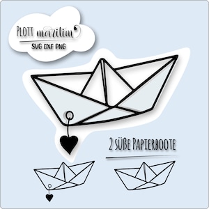Traceur fichier baptême laser fichier baptême svg baptême cadeau petit bateau bateau en papier svg dxf png graphique