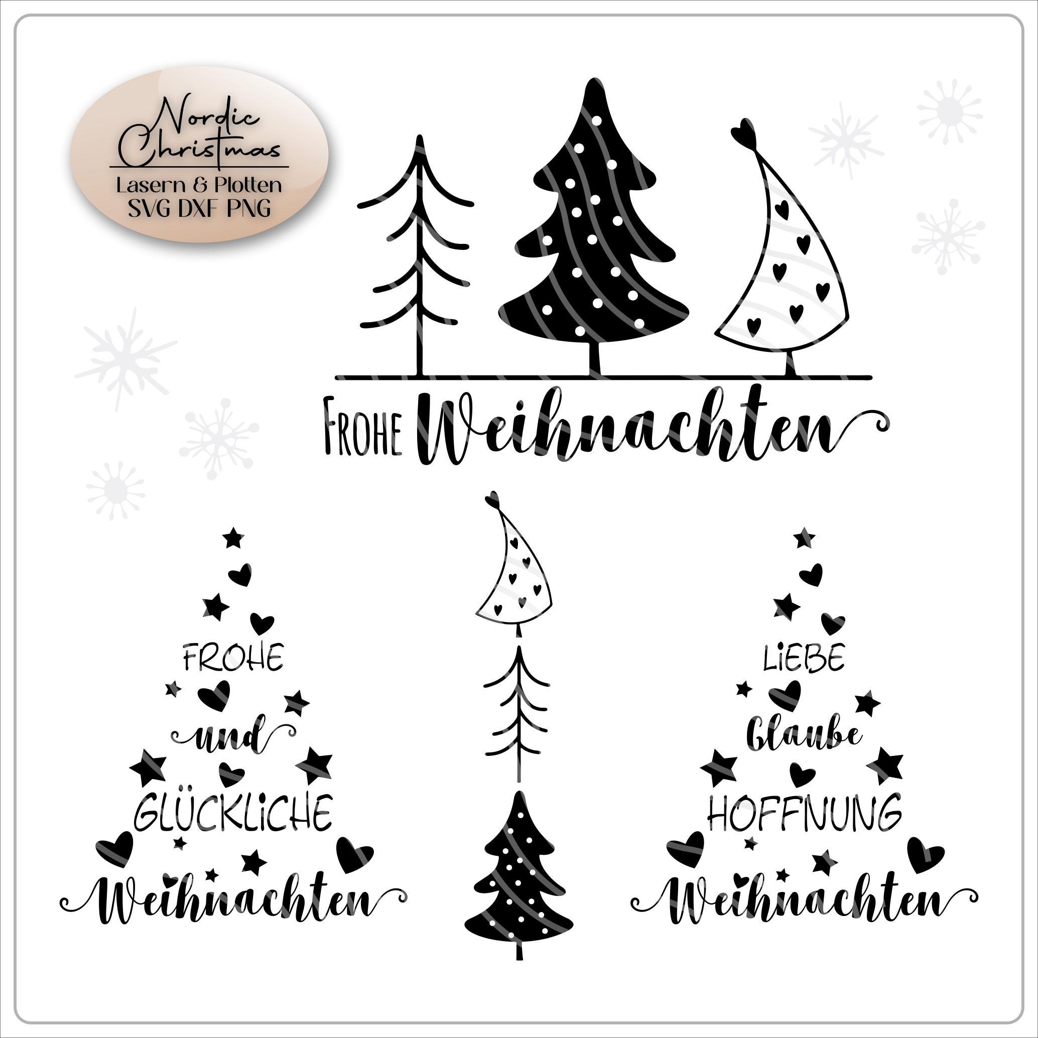 Plotter File Merry Christmas SVG DXF PNG Vector Plotter Files German ...