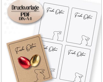 Printable PDF template for Easter table decorations, gift card, and Happy Easter designs. Features include a rabbit, bunny ears, and Easter craft template.