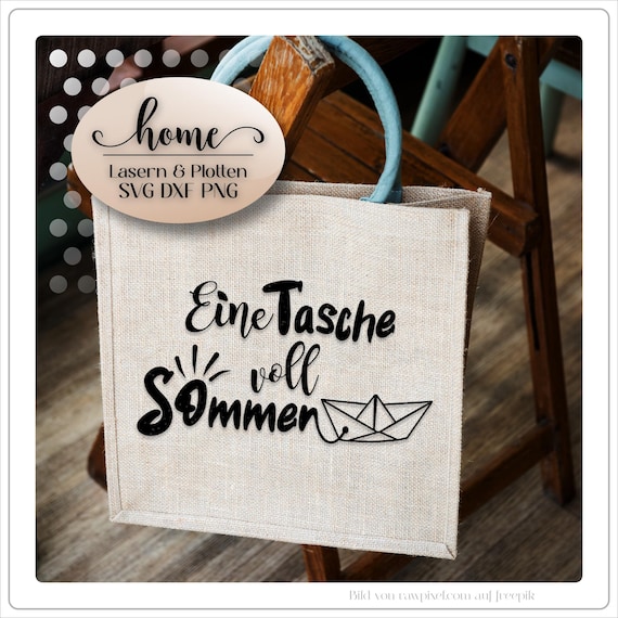 Plotterdatei Sommer Sprüche für Taschen Papierboot Sublimation svg dxf png Laserdatei
