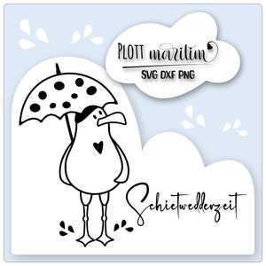 Laser file seagull plotter file seagull, rain, umbrella rubber boots, rainy weather village child svg dxf jpg