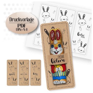 Porta piruletas de chocolate de Pascua (PDF), plantilla imprimible para correo de Pascua, empaque para piruletas DIY con forma de cabeza de conejo, regalo de nido de Pascua, regalo para maestro/educador