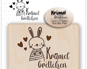 Laser engraving Easter Easter bunny SVG file - Laser file Easter - crumbs here board -