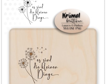 SVG file dandelion - tablet laser file, crumbles here, tablet SVG. It's the little things. SVG laser tablet digital file.