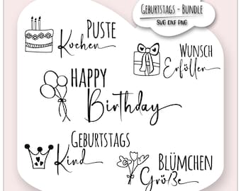 Schriftzug Geburtstag SVG Laserdatei Geburtstag SVG - Plotterdatei Geburtstag - svg Datei Geburtstag
