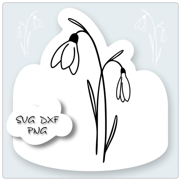 svg Frühling Plotterdatei Schneeglöckchen svg - Ostern Cricut Silhouette - Blumen - Digistamp Frohe Ostern