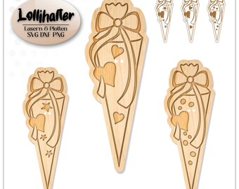 Cut Datei Wunscherfüller Geldgeschenk Einschulung Lollihalter svg dxf jpg digitale Datei Schneidedatei