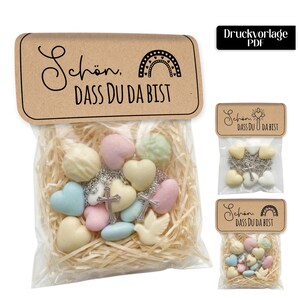 È bello averti qui PDF, Patta per borsa per battesimo/matrimonio, Regalo per gli ospiti per cresima/comunione/battesimo, Croce/cuore arcobaleno, Decorazione per borsa fai da te