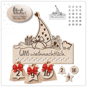 Laser file Advent calendar svg file Advent calendar numbers Lasercut file christmas