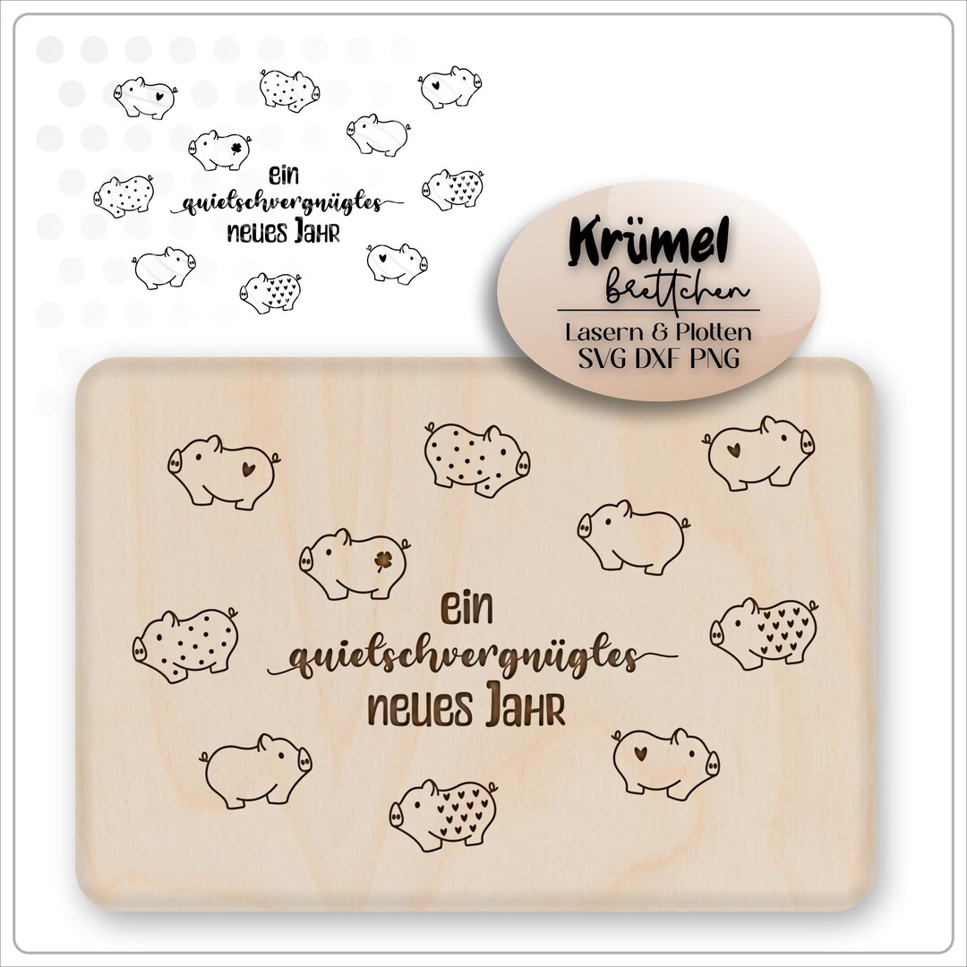 SVG File Lucky Pig New Year's Eve 2025 Gift Idea Souvenir for Plotting