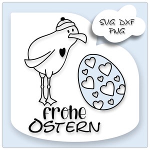 Fichier plotter Mouette maritime de Pâques Fichier plotter Fichier svg Joyeuses Pâques