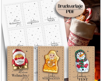 Printable Christmas gift for colleagues, gift idea, party favor, table decoration, chocolate holder