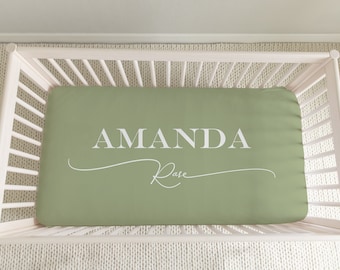 Sábana de cuna personalizada para bebé, juego de ropa de cama de cuna personalizada, manta con nombre para guardería/bebé, regalo para Baby Shower, hito