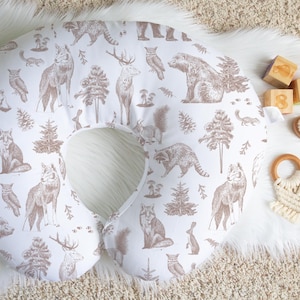 Woodland Creatures Boppy Pillow Cover W zipper Handmade Etsy