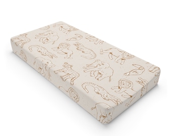 Safari gender neutral Jungle baby animal diaper Changing Pad Cover for nursery babies room