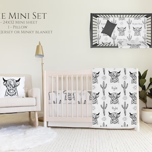 Highland cow entire complete nursery set for baby boy or girls bedroom