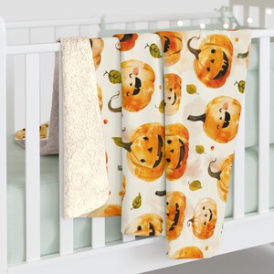 halloween pumpkin jack o lantern boho Blanket, Personalized Custom spooky Blanket, Blanket Gift, Baby Blanket, Kids Blanket