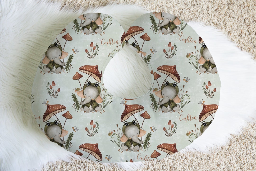 Elephant Frog Mushroom Woodland Nursery Themed Baby Boppy Cover