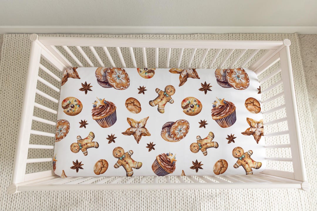 Gingerbread Cookies Winter Christmas Personalized Baby Crib Sheet Baby