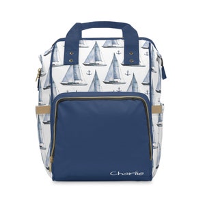 Sail boat sea Nautical magical ocean baby diaper bag, sea baby bag, coastal Multifunctional Diaper Backpack