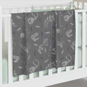 Bones archaeologist dinosaur nursery themed baby blanket, swaddle or child size blankets, minky, jersey and sherpa