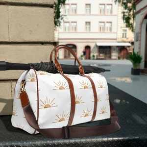 Sun Boho Waterproof Baby Bag: PU Leather Travel Duffle