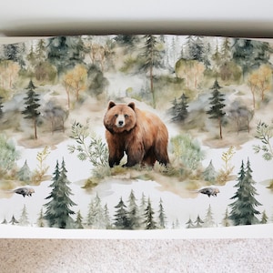 Housse de matelas à langer sur le thème de la chambre d&#39;ours de la forêt pour bébé garçon Housse de matelas à langer sur le thème de la chambre d&#39;enfant