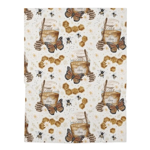 Honey pot bumble bee butterfly blanket for babies room, living room, kids room