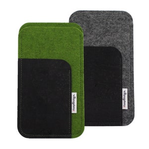 Téléphone portable housse de laine mérinos feutre avec doublure de Liège de poche supplémentaire. Téléphone portable senti | Smartphone a estimé manchon. Housse de téléphone portable | Couvercle de Cork