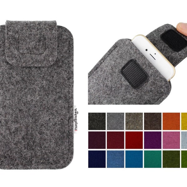 Handytasche Filz für iPhone 11 Pro | Xs | X | 8 | 7 | 6 passend | Hülle aus Merino-Wollfilz | Handyhülle | Smartphone Tasche | Schutzhülle