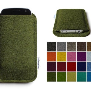 Für iPhone SE | 5 | iPod touch passende Hülle aus Merino-Wollfilz | Handyhülle Filz | Handytasche Filz | Smartphone Tasche | Filzhülle Handy