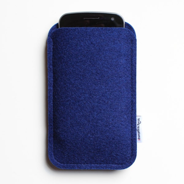 Smartphone XXL Tasche aus Merino-Wollfilz | passend für Samsung Pixel Xperia Huawei Nokia | Handyhülle Filz | Handytasche Filz | Hülle Handy