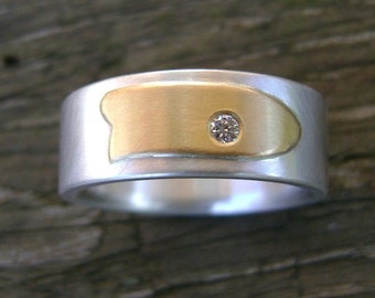 Brilliant ring silver, 900-er Gold