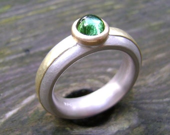 Turmalinring, Silber / Gold / 2